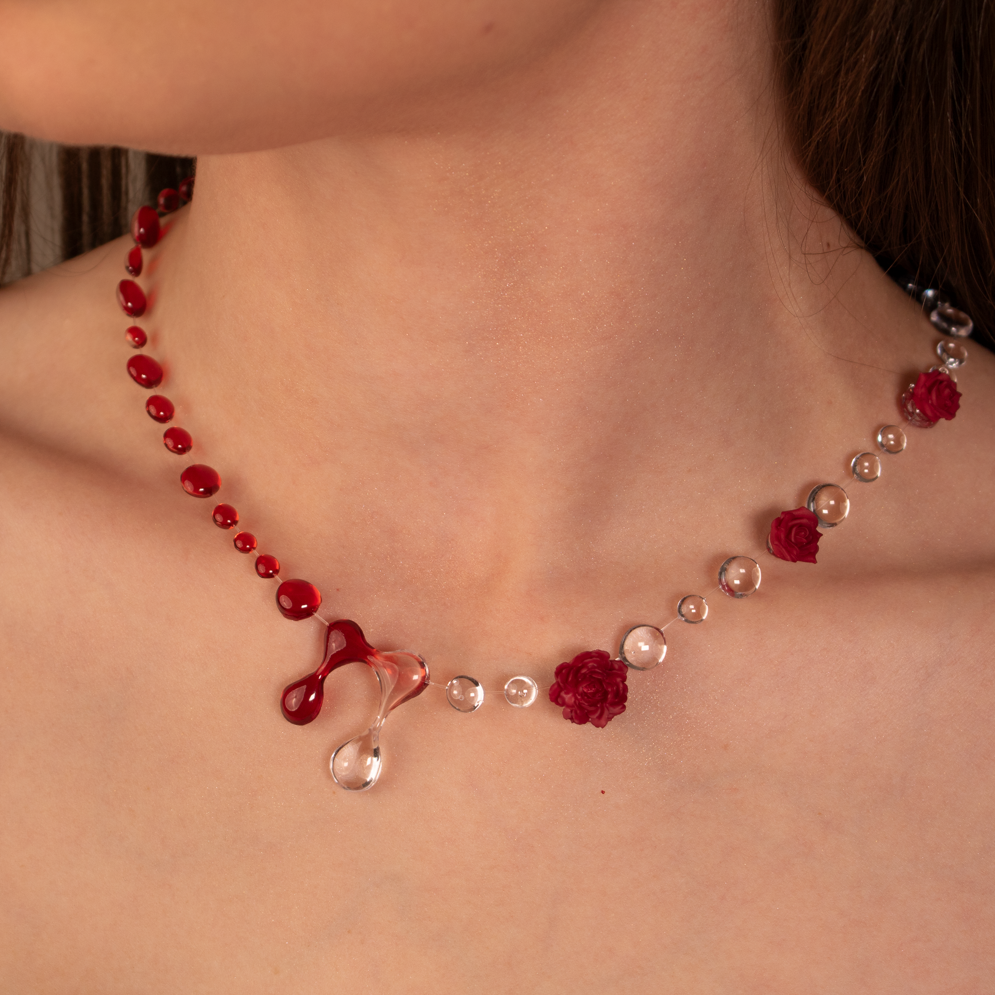 Colier Burgundy Rose