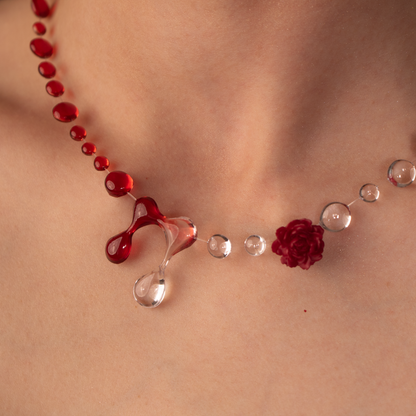 Colier Burgundy Rose