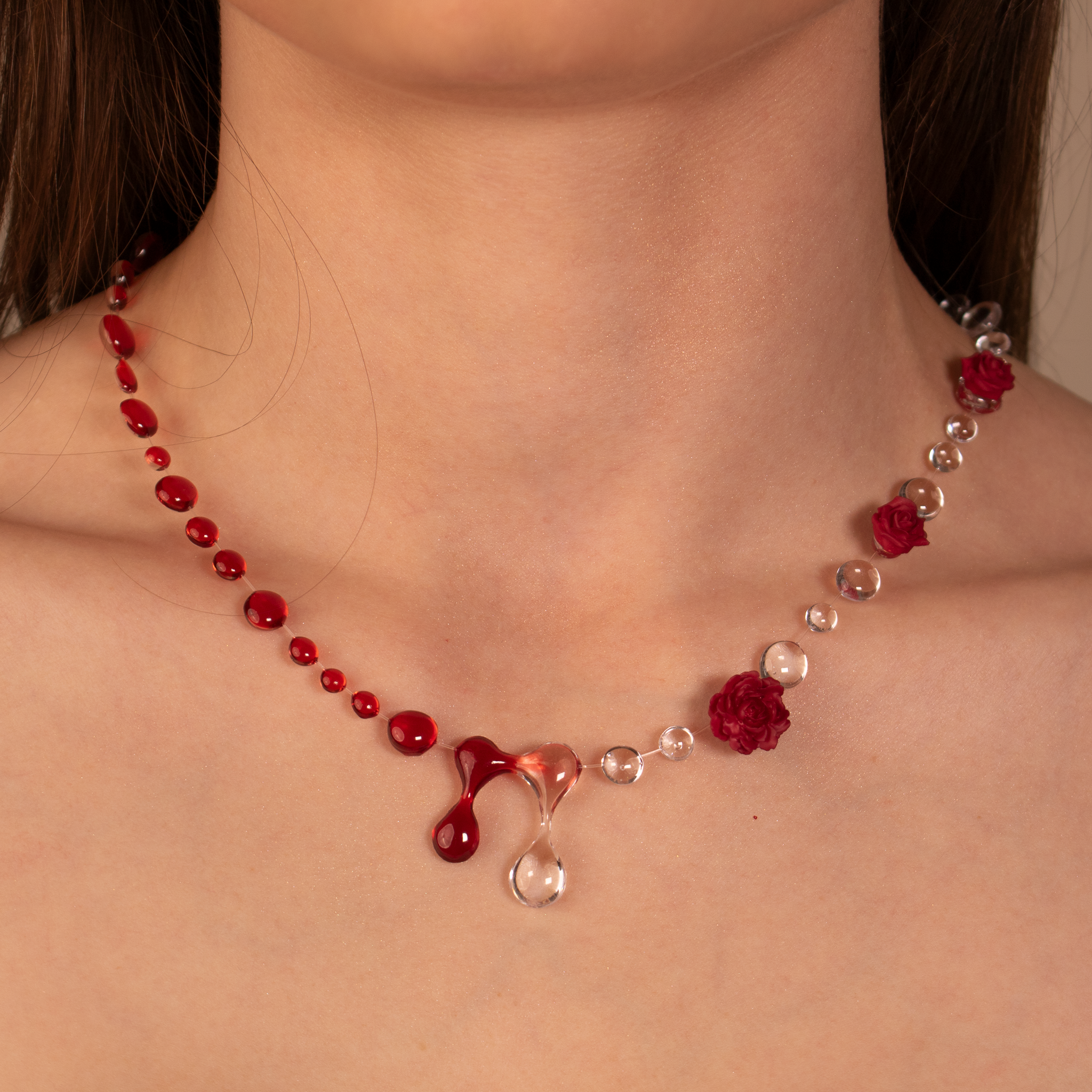 Colier Burgundy Rose