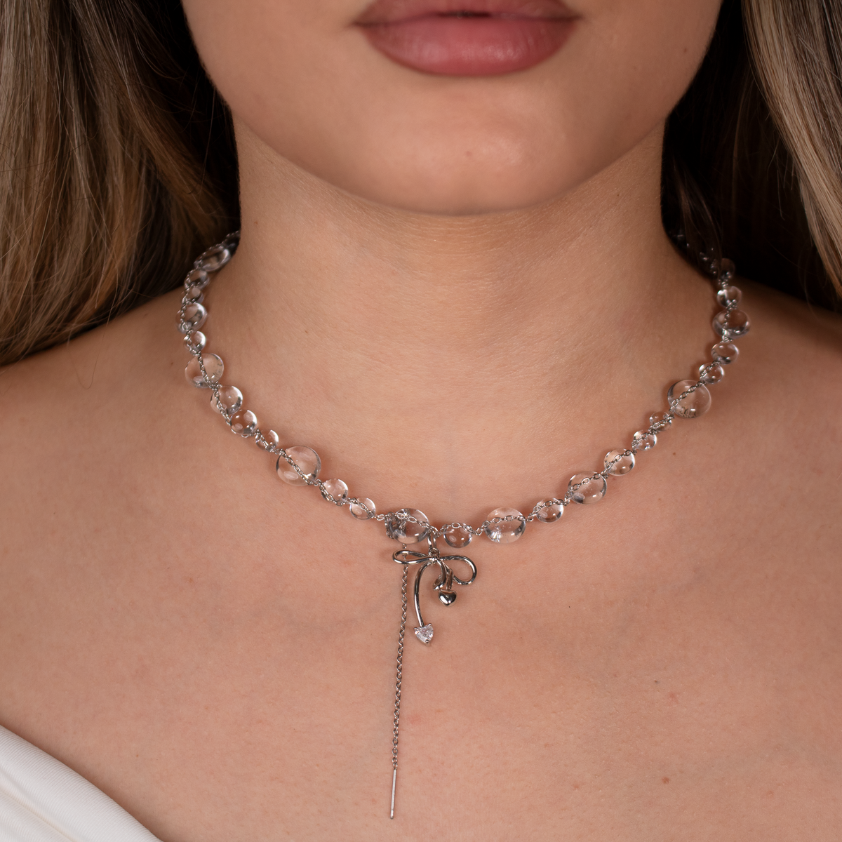 Colier Silver Bow