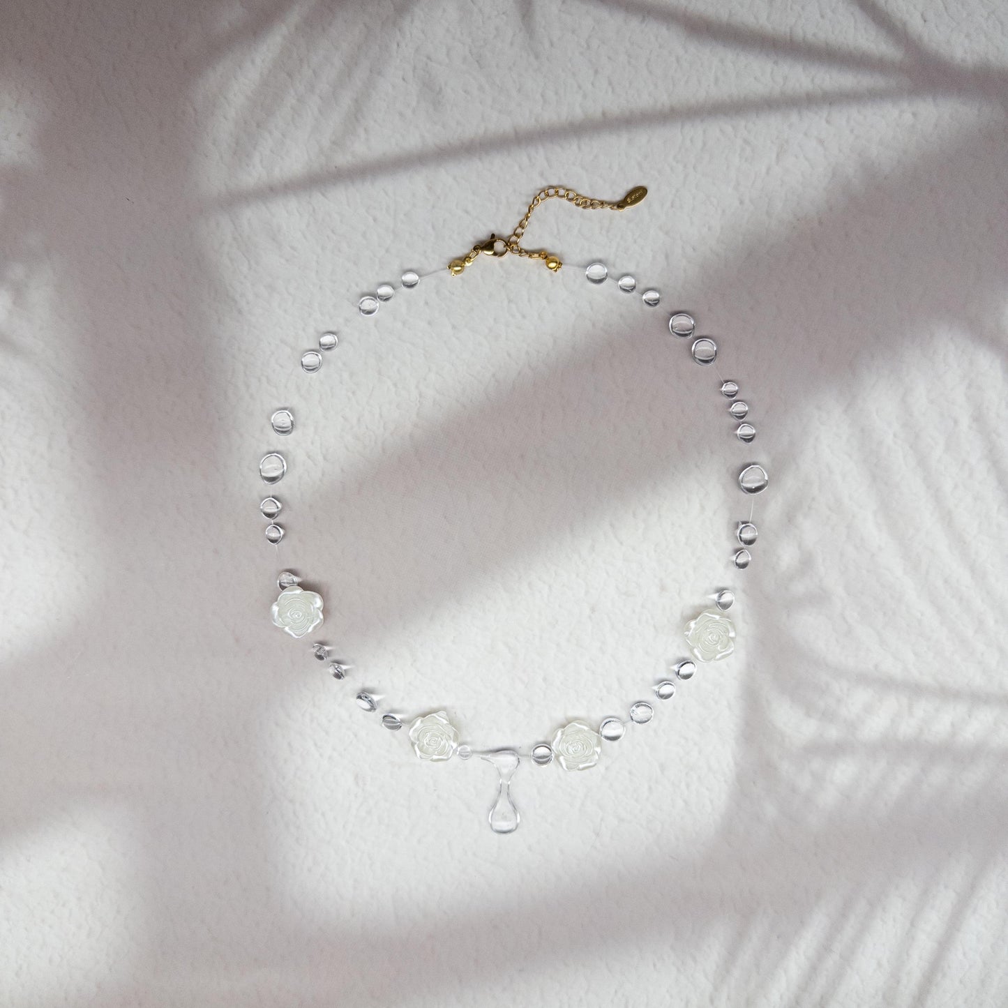 Colier White Roses  - DROP - DROP - Colier