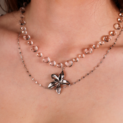 Colier Silver Plumeria