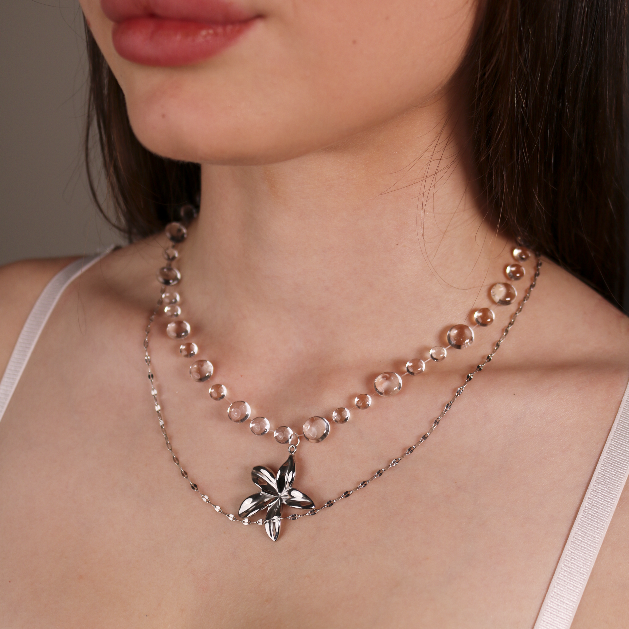Colier Silver Plumeria