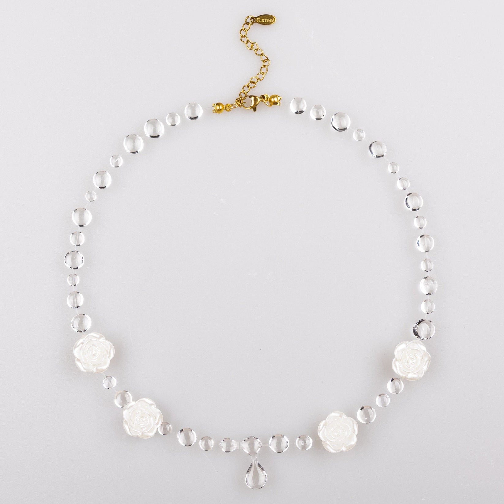 Colier White Roses & Cercei Infinity & Brățară Droplet